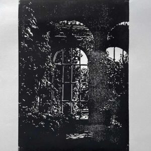 Linoldruck-Window-to-the-garden-1